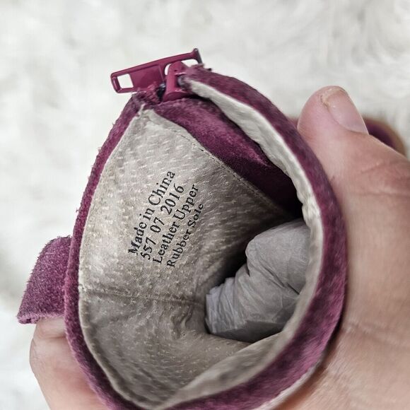 LIVIE & LUCA Boots Pepper Mulberry Mauve Pink Baby Girl Size 5 Ruffle - Picture 4 of 7